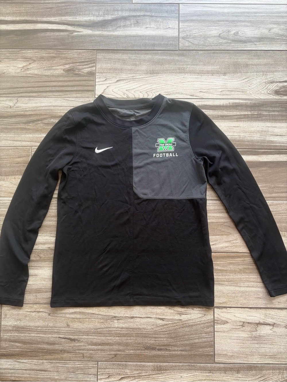 Nike Black & Gray Marshall Thundering Herd Football Long Sleeve Tee